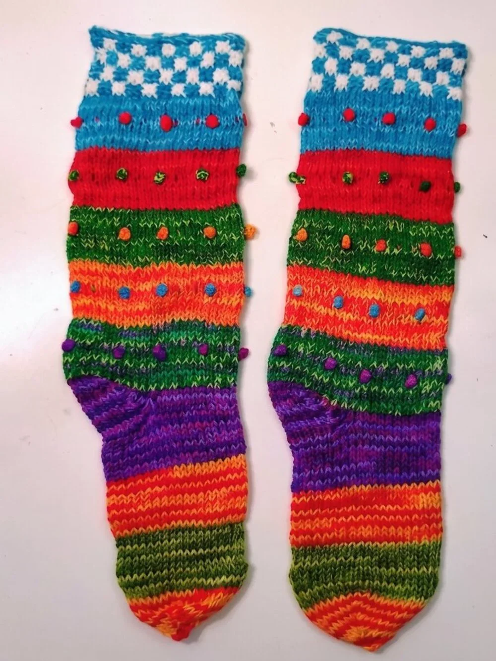 Hand-knitted warm winter socks from Cusco